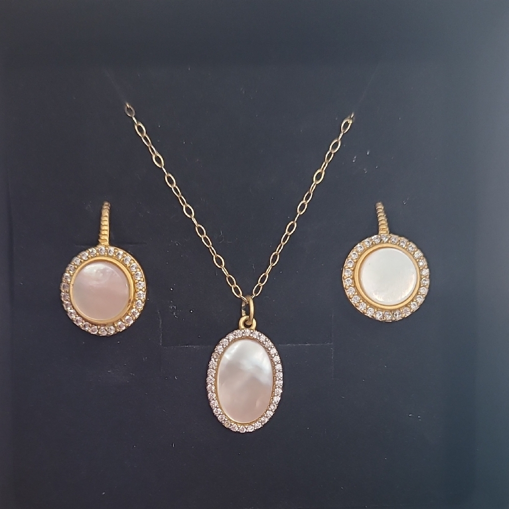 Freida Rothman Mother Of Pearl Earring And Pendent Set